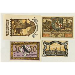 4 PIECES OF EARLY GERMAN NOTGELDS 1920-50 PFENNIGS