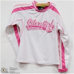 OILERS GIRL JERSEY YOUTH SIZE LARGE