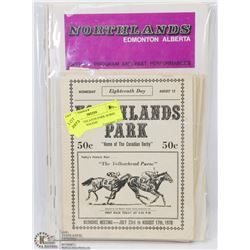1970S NORTHLANDS PARK HORSE RACING PROGRAMS