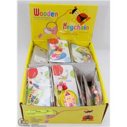 RETAIL DISPLAY OF WOODEN KEYCHAINS