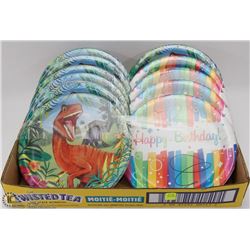 FLAT OF KIDS BIRTHDAY DISPOSABLE PLATES