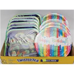 FLAT OF KIDS BIRTHDAY DISPOSABLE PLATES