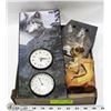 Image 1 : DOG PIGGY BANK WITH STONE ART AND CLOCK