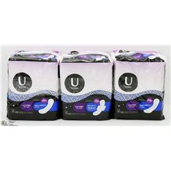 3 PACKS OF KOTEX OVERNIGHT SECURITY MAXI PADS