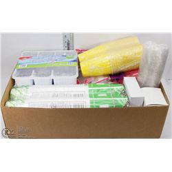 LARGE BOX OF DISPOSABLE CUTLERY AND CUPS
