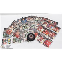 FLAT OF ASSORTED HOCKEY CARDS IN PLASTIC SHEETS