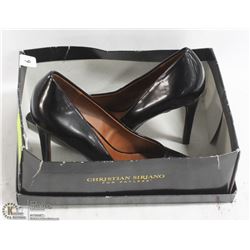 CHRISTIAN SIRIANO BLACK PATENT HEELS