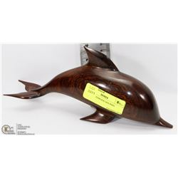 CARVED REDWOOD DOLPHIN