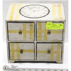 PAINTED SUNDIAL 4 DRAWER CUBBY