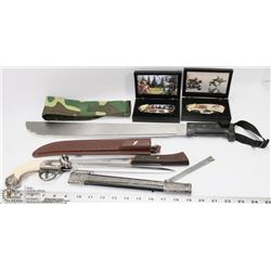 SET OF 2 DECORATIVE KNIVES, MACHETE