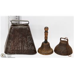 LOT OF OLD BELLS.