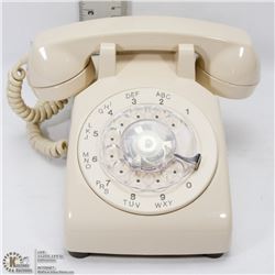 VINTAGE BEIGE ROTARY ED-TEL PHONE.