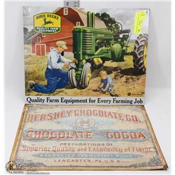 SET OF 2 METAL SIGNS JOHN DEERE