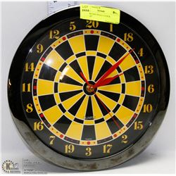 DART BOARD WALL CLOCK "TESTED"