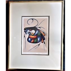 6)  FRAMED & DOUBLE MATTED UNDER GLASS