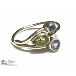 SILVER AMETHYST, PERIDOT AND MOONSTONE