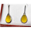 Image 1 : SILVER YELLOW AGATE EARRINGS (APP 8G)