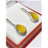 Image 2 : SILVER YELLOW AGATE EARRINGS (APP 8G)