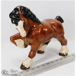 CERAMIC CLYDESDALE HORSE.