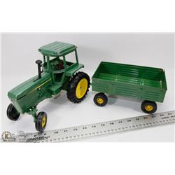 VINTAGE ERTL JOHN DEERE DIE CAST TRACTOR & WAGON.