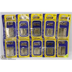 BUNDLE OF ASSORTED SIZE BRASS UTILITY HINGES