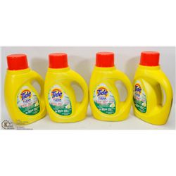 LOT OF 4 TIDE He LAUNDRY SOAPS 25 USE EACH BOTTLE