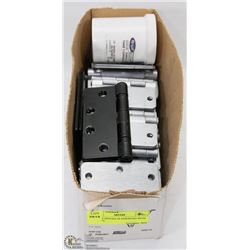 BOX OF HINGES 58 ASSORTED WITH SCREWS