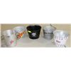 Image 1 : 5 VARIOUS SIZE ICE BUCKETS - SMIRNOFF, HENKEL,