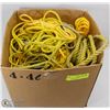 Image 1 : BOX FULL OF MISC SIZES OF ROPES. TOOLS&EQUIPMENT