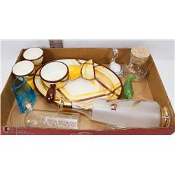 MADE IN USA ORGANDIE VERNONWARE SET W/ ART GLASSES