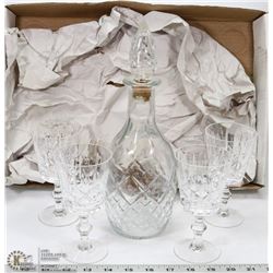 4 CRYSTAL BRANDY GLASSES AND DECANTER