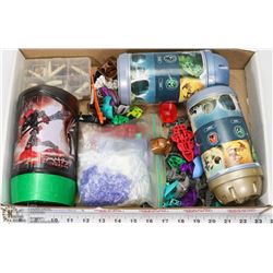 FLAT OF LEGO KINECTS, EXTRA PIECES AND CRAFT BEADS