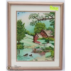 LARGE CROSS STITCH FRAMED