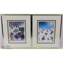 PAIR OF FRAMED PRINTS BY ALBERTO DECASTRO