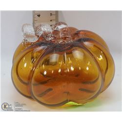 HANDBLOWN DECORATIVE GLASS AMBER GOURD.