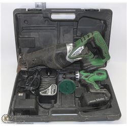 HITACHI DRILL & HOLESAW CORDLESS SET