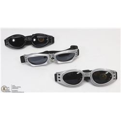 LOT OF 3 ADJUSTABLE FIT SPORTS GOGGLES