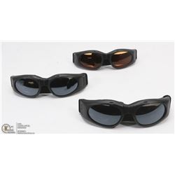 LOT OF 3 ADJUSTABLE FIT SPORTS GOGGLES