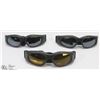 Image 1 : LOT OF 3 ADJUSTABLE FIT SPORTS GOGGLES