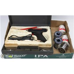 WELLER SOLDERING GUN W/ EXTRA TIPS, SOLDER PASTE &