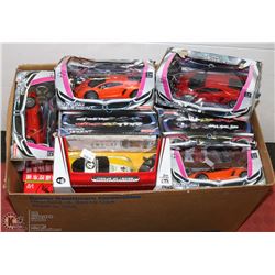BOX OF NEW REMOTE CONTROL CARS- ASSORTED