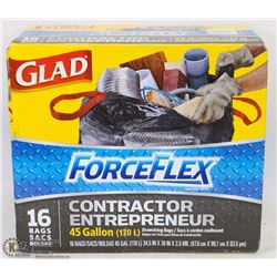 NEW GLAD FORCE FLEX CONTRACTOR BAGS