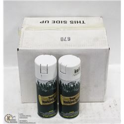 CASE OF 12 CANS OF  WHITE TREE MARKING PAINT.