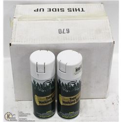 CASE OF 12 CANS OF  WHITE TREE MARKING PAINT.