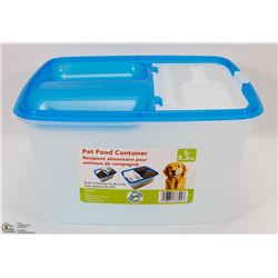 NEW PET FOOD CONTAINER WITH BUILT IN FEEDING TRAY