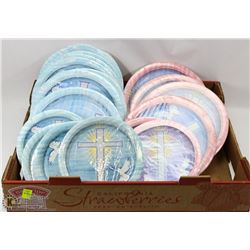 FLAT OF RELIGIOUS THEME DISPOSABLE PLATES