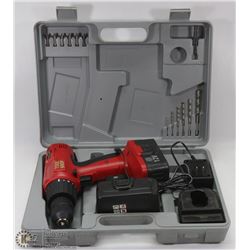 TOOL SHOP 18VOLT CORDLESS DRILL, COMES WITH CASE