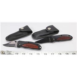 LOT OF 2 LOCK BLADE KNIVES WITH POUCH