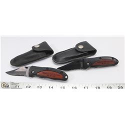 LOT OF 2 LOCK BLADE KNIVES WITH POUCH