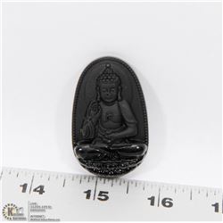 #28-NATURAL OBSIDIAN BUDDHA PENDANT